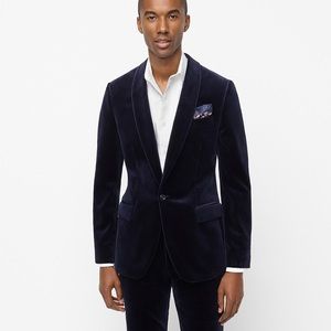 J. CREW EUC Ludlow Velvet Shawl Collar Blazer